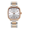 Titan Shaped Case Silver White Dial Metal Strap Watch