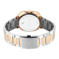 Titan Shaped Case Silver White Dial Metal Strap Watch