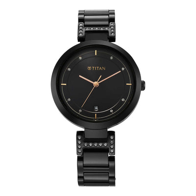 Titan Women Brass Round Shape Watches(2480NM02)