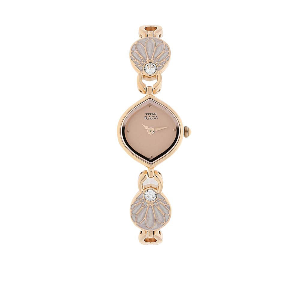 Titan Raga Pink Dial Analog Metal Strap watch for Women