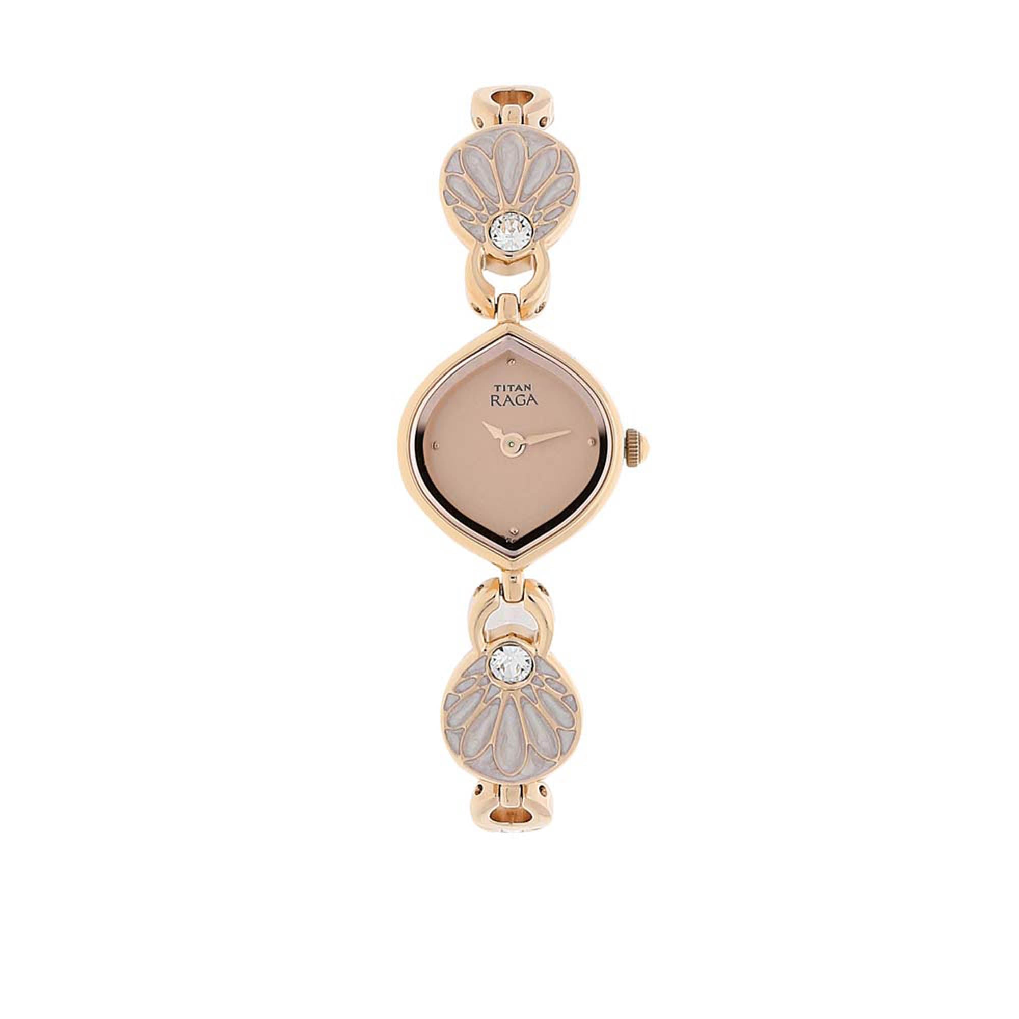 Titan Raga Pink Dial Analog Metal Strap watch for Women