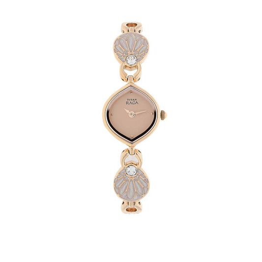 Titan Raga Pink Dial Analog Metal Strap watch for Women