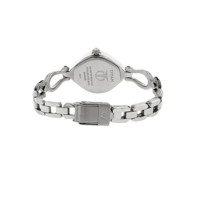 Titan Quartz Analog Silver Dial Stainless Steel Strap Watch for Women