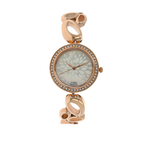 Titan Raga Garden of Eden Mother of Pearl Dial Analog Metal Strap watch for Women