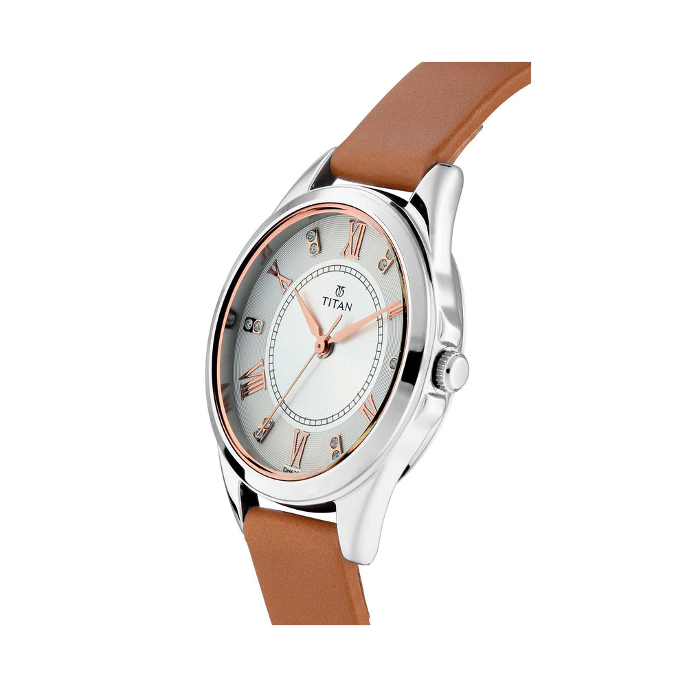 Titan Sparkle White Dial Analog Watch for Women