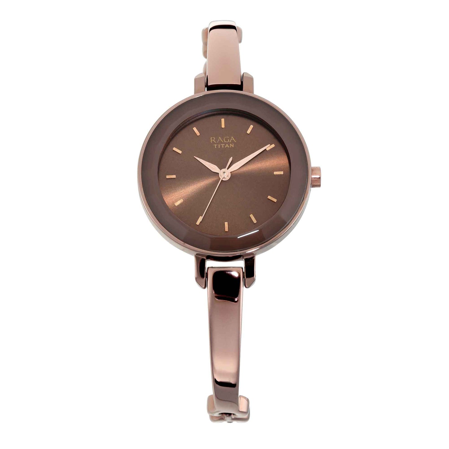 Titan Raga Brown Dial Metal Strap Analog Watch for Women