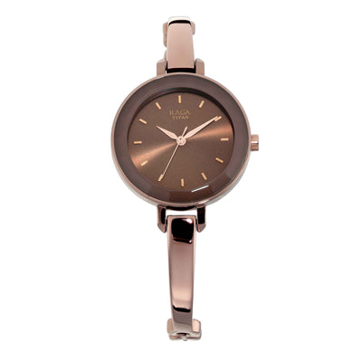 Titan Raga Brown Dial Metal Strap Analog Watch for Women