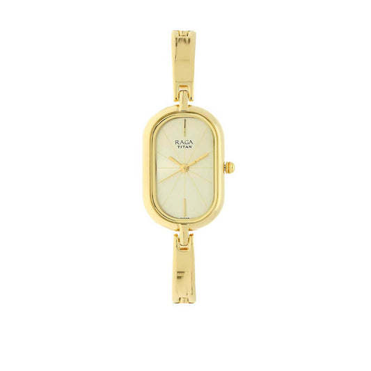 Titan Raga Viva Champagne Dial Women Watch With Metal Strap