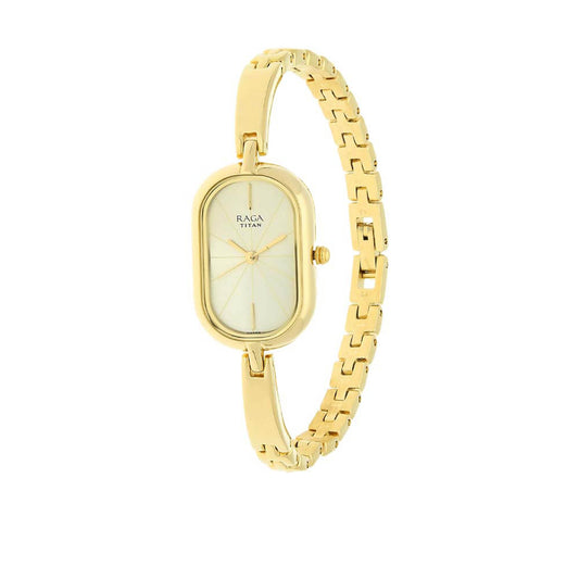 Titan Raga Viva Champagne Dial Women Watch With Metal Strap