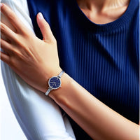 Titan Raga Viva Blue Dial Analog with Date Metal Strap Watch for Women