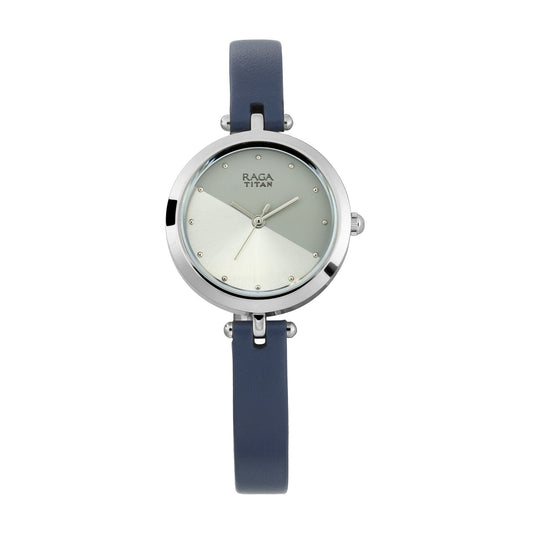 Titan Raga Viva Grey Dial Analog Leather Strap Watch for Women