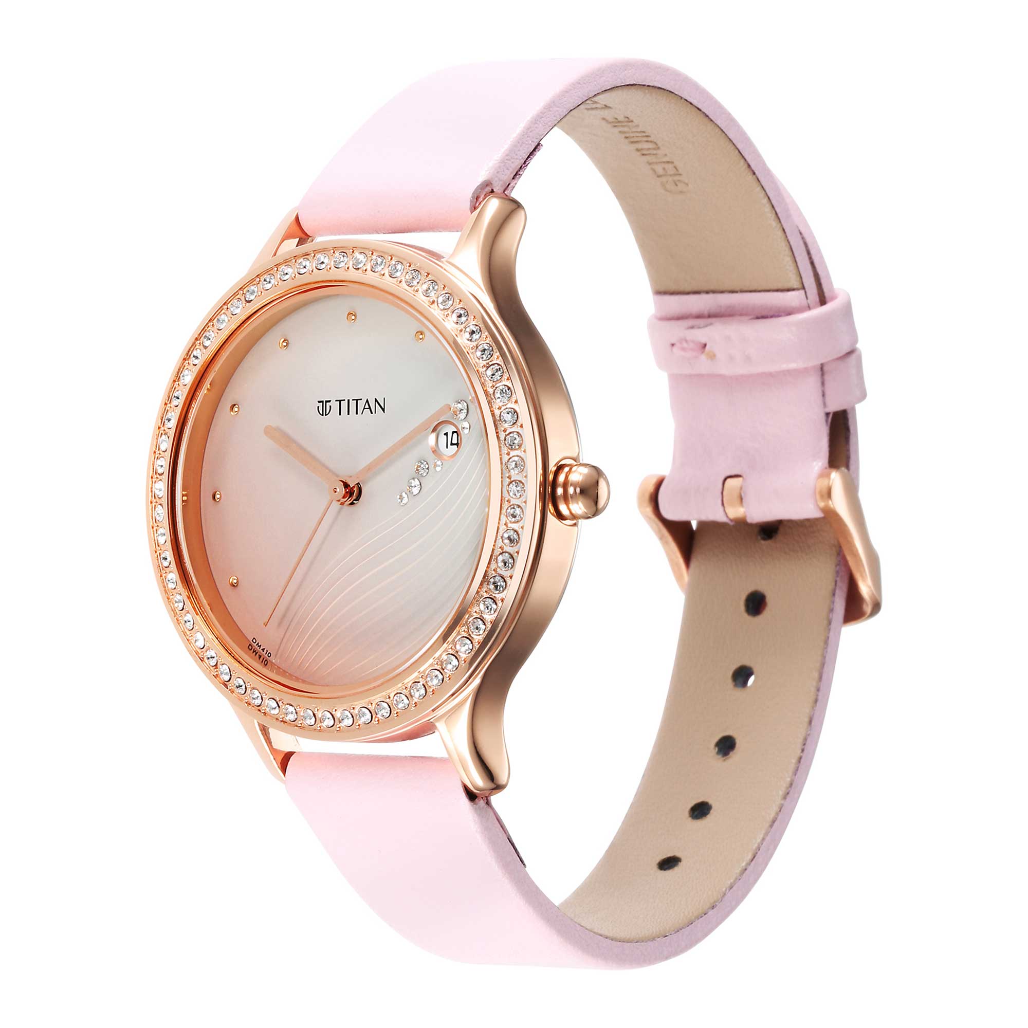 Titan Purple Glam It Up Pink Dial Analog Strap Watch for Women