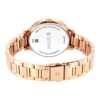 Titan Quartz Analog White Dial Watch for Women