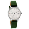 Workwear Silver Dial Green Leather Strap Watch
