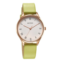 Titan Workwear Green Leather Strap watch for Women