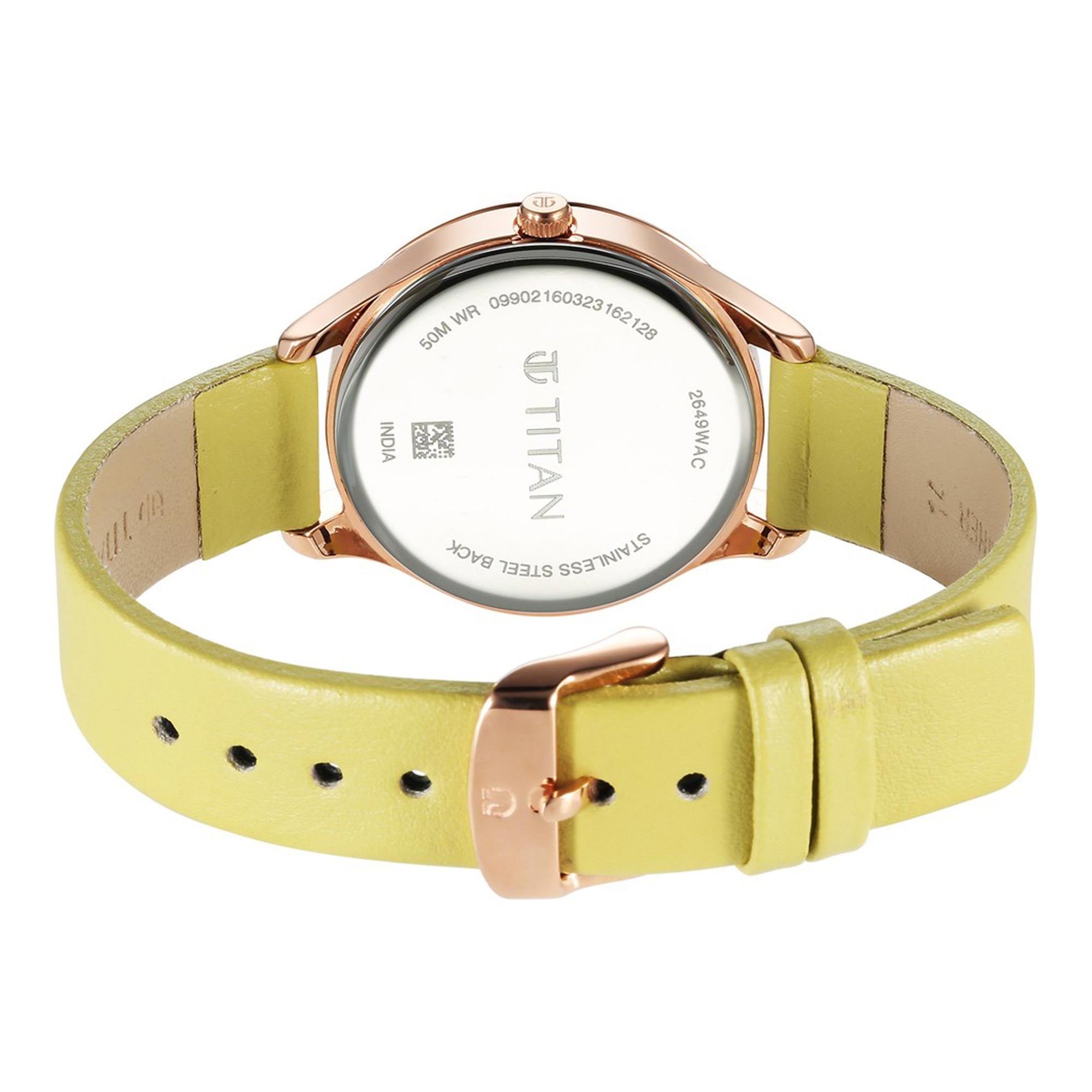 Titan Workwear Green Leather Strap watch for Women