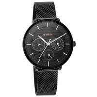 Titan Women's Svelte Green: Multi-Function Watch with Metal Strap