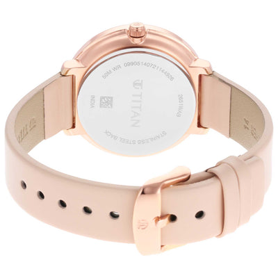Workwear Rose Gold Dial Red Leather Strap Watch