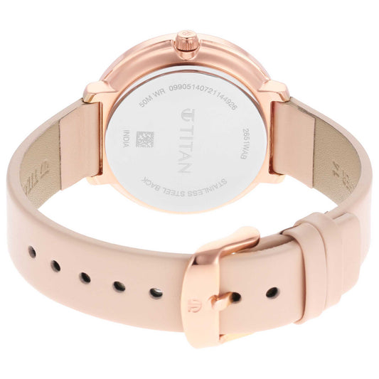 Workwear Rose Gold Dial Red Leather Strap Watch