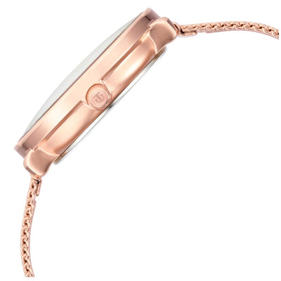 Titan Silver Dial Rose Gold Metal Strap Multifunction Watch for Women