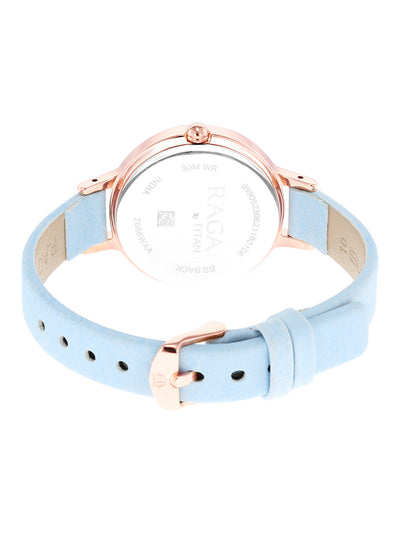 Titan Raga Viva Quartz Analog with Date White Dial Women Watch With Leather Strap