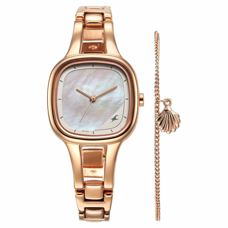 Fastrack Pulse Mother Of Pearl Dial Metal Strap Analog Watch for Women