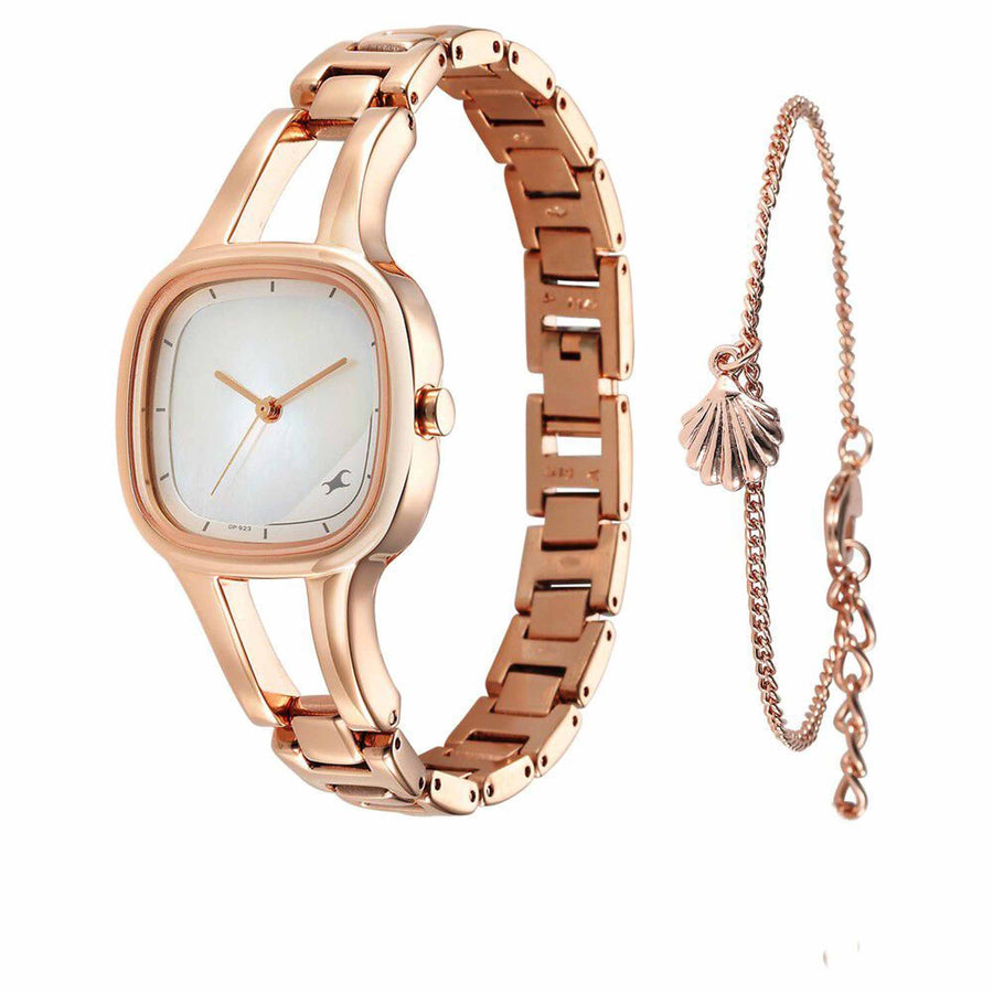 Fastrack Pulse Mother Of Pearl Dial Metal Strap Analog Watch for Women