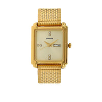 Sonata Quartz Analog with Day and Date Champagne Dial Stainless Steel Strap Watch for Men