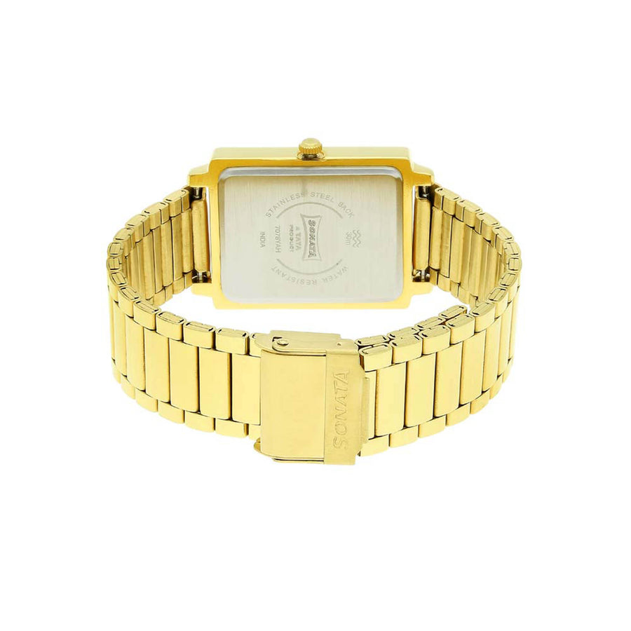 Sonata Quartz Analog with Day and Date White Dial Stainless Steel Strap Watch for Men