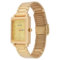 Sonata Quartz Analog with Day and Date Champagne Dial Stainless Steel Strap Watch for Men