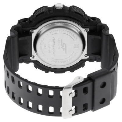 Sonata SF Dreamer Series Quartz Digital Analog Digital Black Plastic Strap for Men