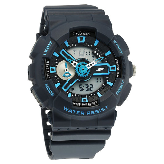 Sonata SF Dreamer Series Quartz Digital Analog Digital Blue Plastic Strap for Men