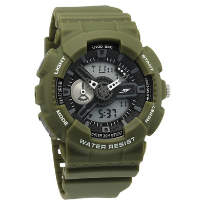 Sonata SF Dreamer Series Quartz Digital Analog Digital Black Plastic Strap for Men