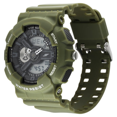 Sonata SF Dreamer Series Quartz Digital Analog Digital Black Plastic Strap for Men