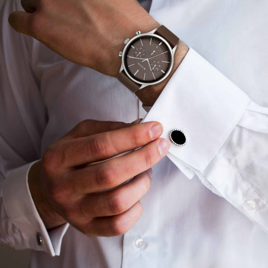 Titan Quartz Multifunction Brown Dial Leather Strap Watch for Men