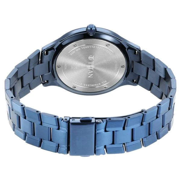 Titan Classique Slimline Blue Dial Quartz Analog with Date Stainless Steel Strap watch for Men