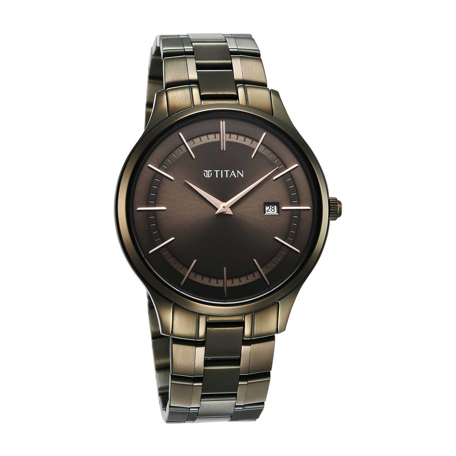 Titan Classique Slim Case Material Stainless Steel ShapeRound Men Watch (90142QM07)