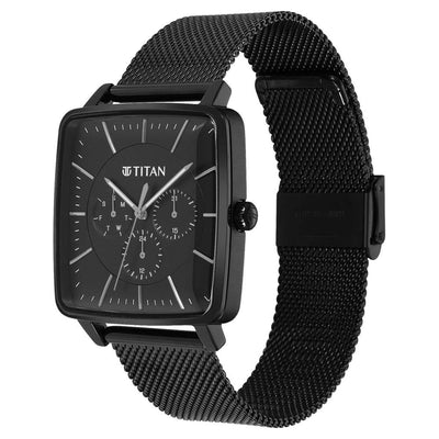 Titan Avant Garde Black Dial Multi Stainless Steel Strap watch for Men
