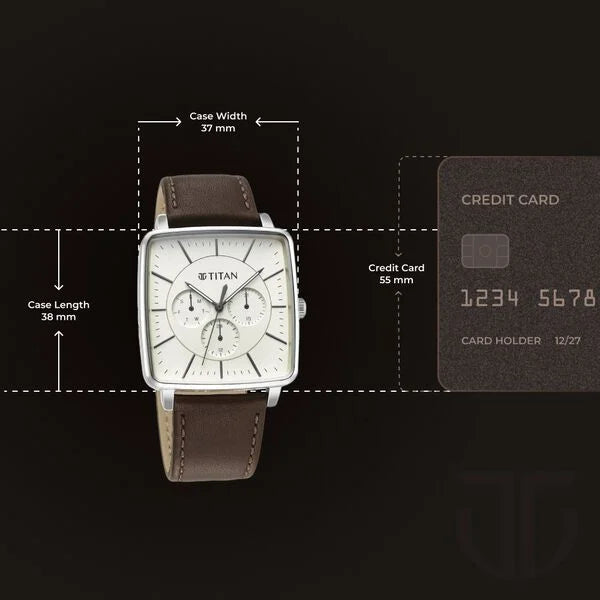 Titan Avant Garde Quartz Multifunction Silver Dial Leather Strap watch for Men
