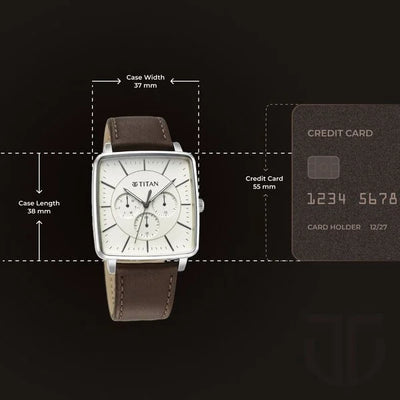 Titan Avant Garde Quartz Multifunction Silver Dial Leather Strap watch for Men