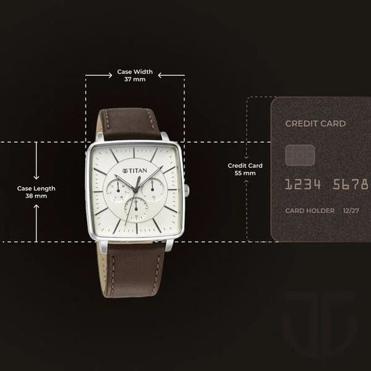 Titan Avant Garde Quartz Multifunction Silver Dial Leather Strap watch for Men