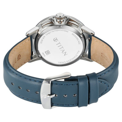 Titan Light leathers Multifunction Silver Dial Leather Strap Watch For Men