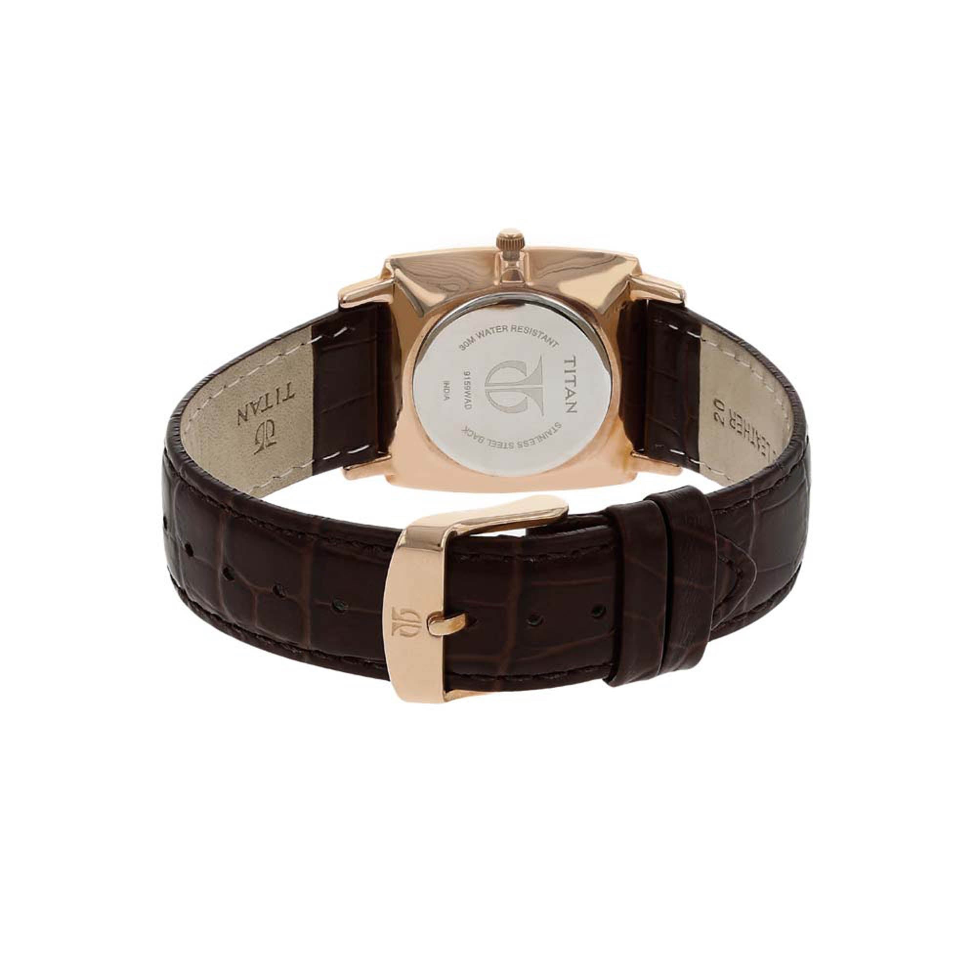Titan Analog White Dial with Date Leather Strap watch for Men