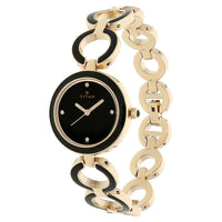 Titan Quartz Analog Black Dial Metal Strap Watch for Women