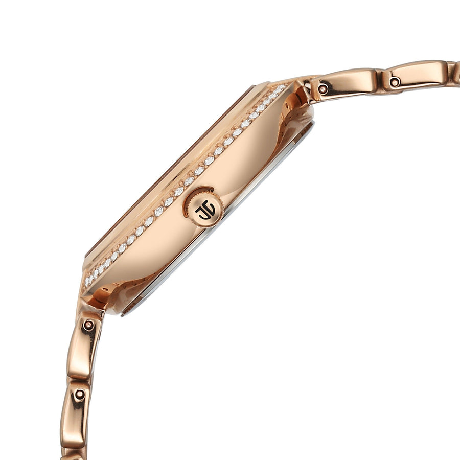 Titan Pink Dial Rose Gold Metal Strap Analog Quartz Watch for Women