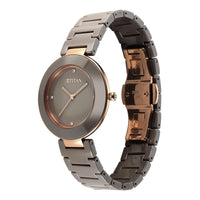Titan Purple Ceramics Quartz Analog Brown Dial Ceramic Strap Watch for Women