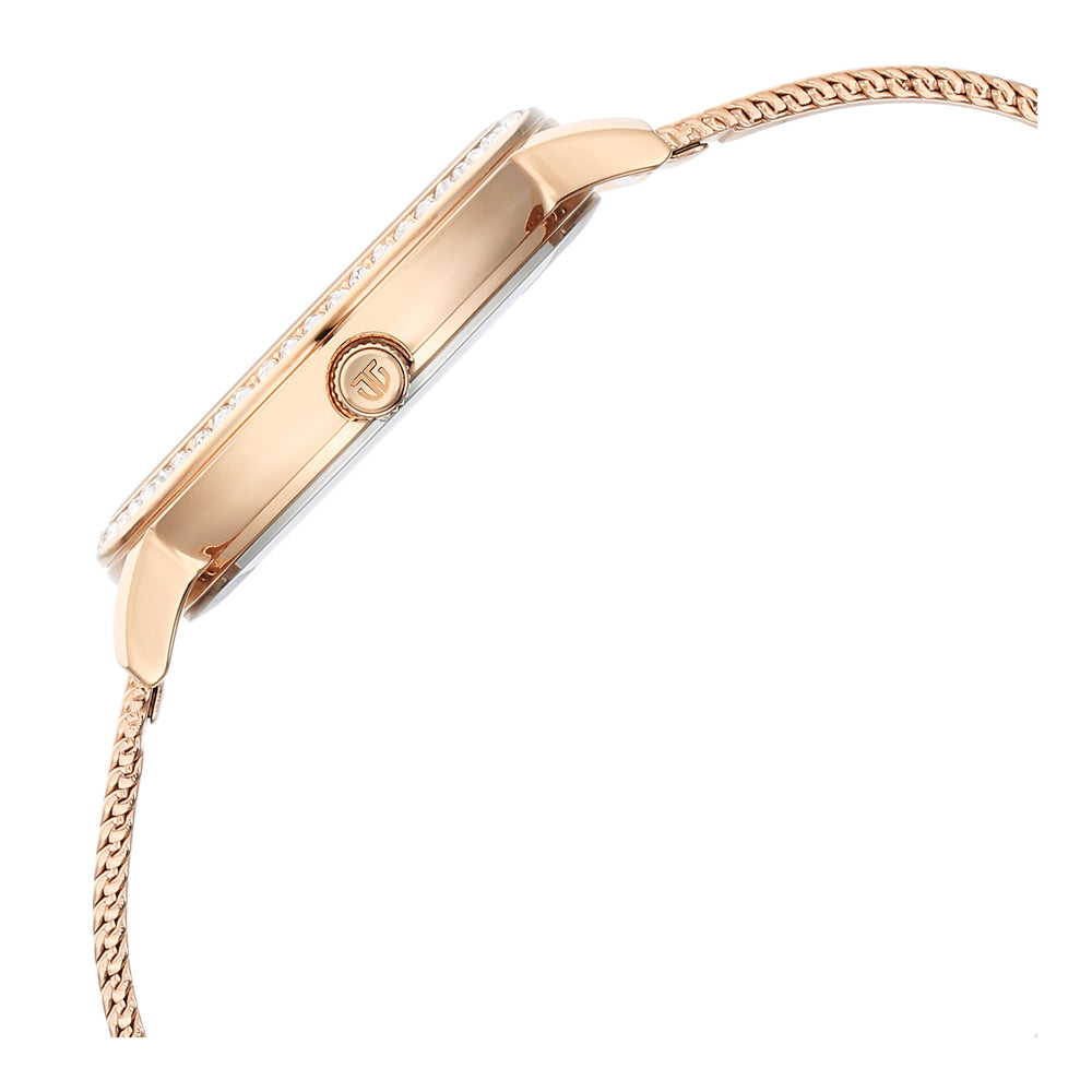 Titan Purple Style Up Quartz Analog Pink Dial Stainless Steel Strap Watch for Women