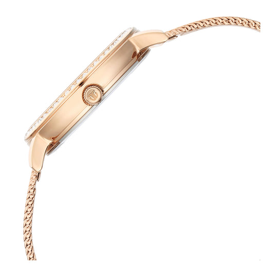 Titan Purple Style Up Quartz Analog Pink Dial Stainless Steel Strap Watch for Women