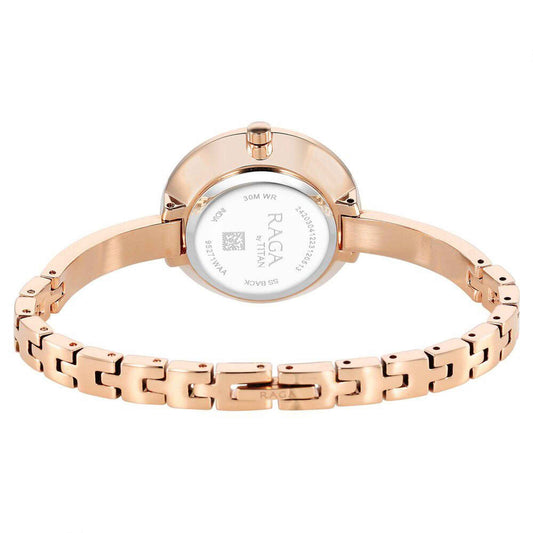 Titan Raga Showstopper Quartz Alog Purple Dial Metal Strap Watch for Women
