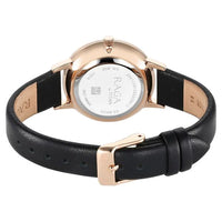 Titan Raga Showstopper Quartz Analog Mother Of Pearl Round Dial Black Leather Strap Watch For Women